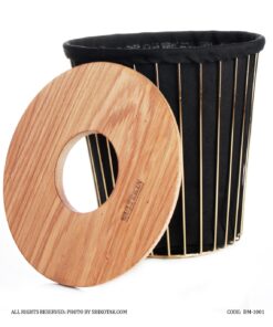 ست سطل و دستمال فلزی با کاور پارچه ای طرح ساحل