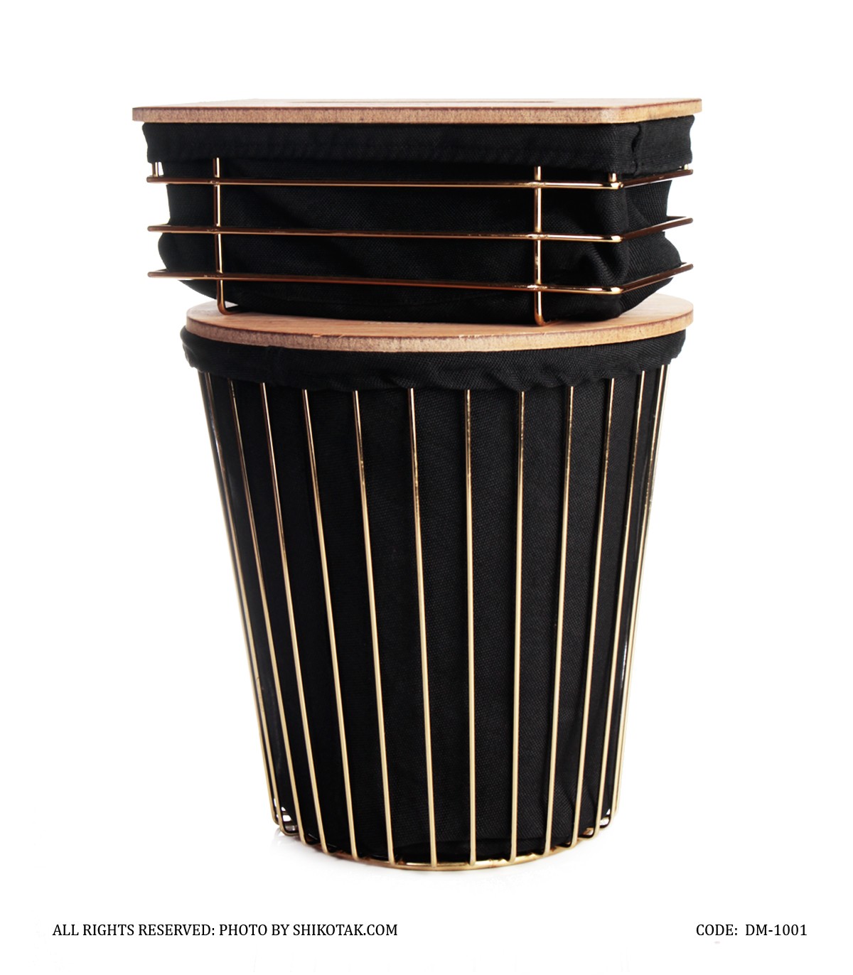 ست سطل و دستمال فلزی با کاور پارچه ای طرح ساحل