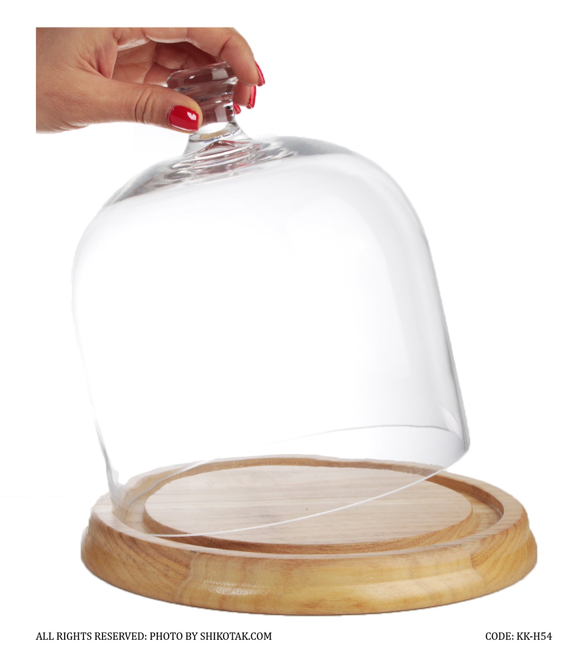 کیک خوری کوچک چوبی بامبو درب شیشه ای مدلHANA