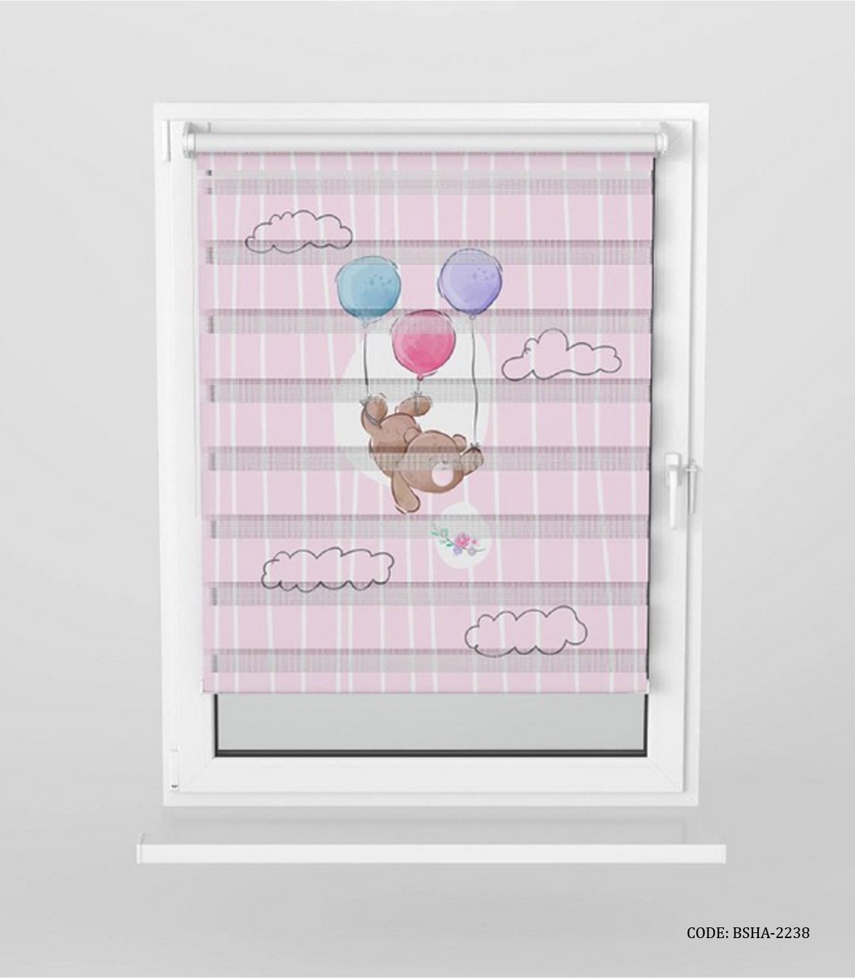 پرده زبرا اتاق کودک دخترانه طرح خرس مدل Brown Bear