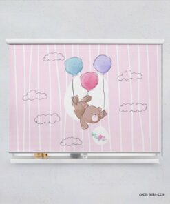 پرده شید اتاق کودک دخترانه طرح خرس مدل Brown Bear