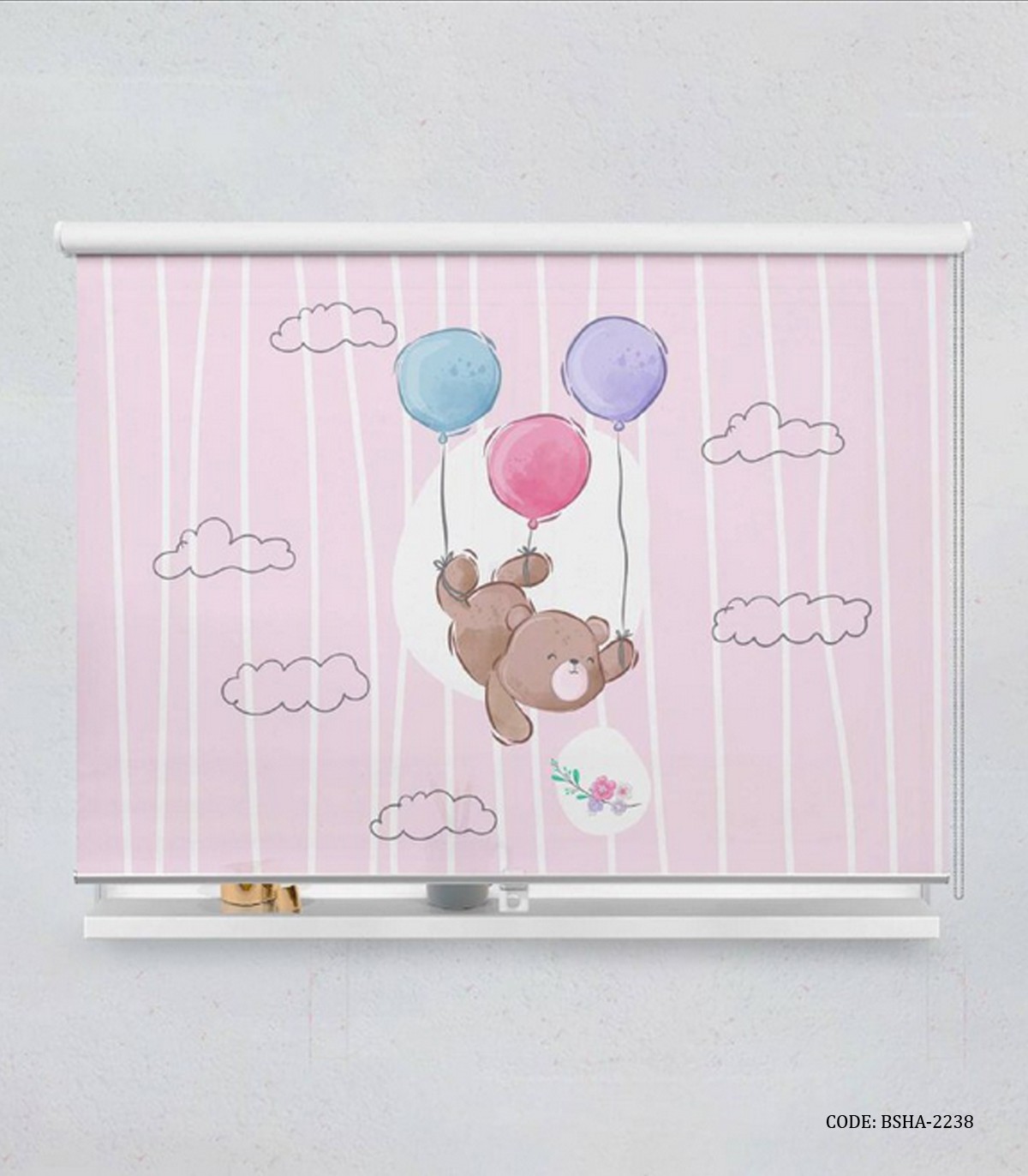 پرده شید اتاق کودک دخترانه طرح خرس مدل Brown Bear