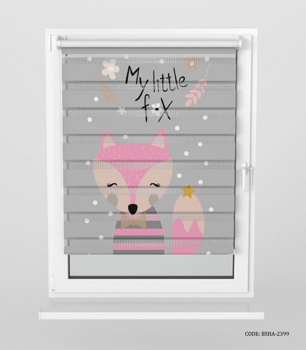 پرده زبرا اتاق کودک دخترانه طرح روباه مدل My Little Fox