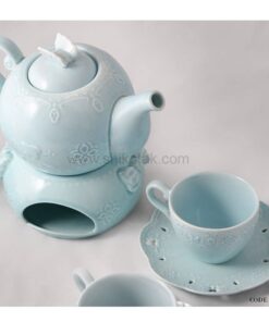 ست چای خوری 4 نفره طرح انگلیش هوم آبی