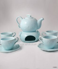 ست چای خوری 4 نفره طرح انگلیش هوم آبی