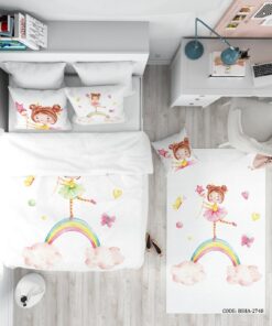روتختی کودک دخترانه 4 تکه طرح رنگین کمان مدل Rainbow
