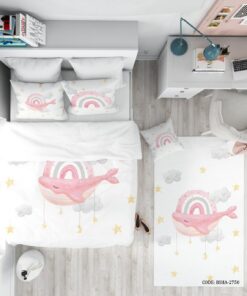 روتختی کودک دخترانه 4 تکه طرح ماهی مدل Little Fish