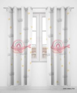 پرده پانچی دو تکه اتاق کودک دخترانه طرح ماهی مدل Little Fish