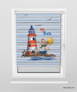 پرده زبرا اتاق کودک پسرانه طرح خرس ملوانی مدل Sailor Bear