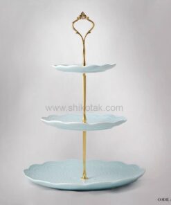 شیرینی خوری سه طبقه طرح دار انگلیش هوم آبی