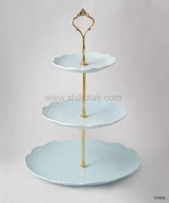 شیرینی خوری سه طبقه طرح دار انگلیش هوم آبی