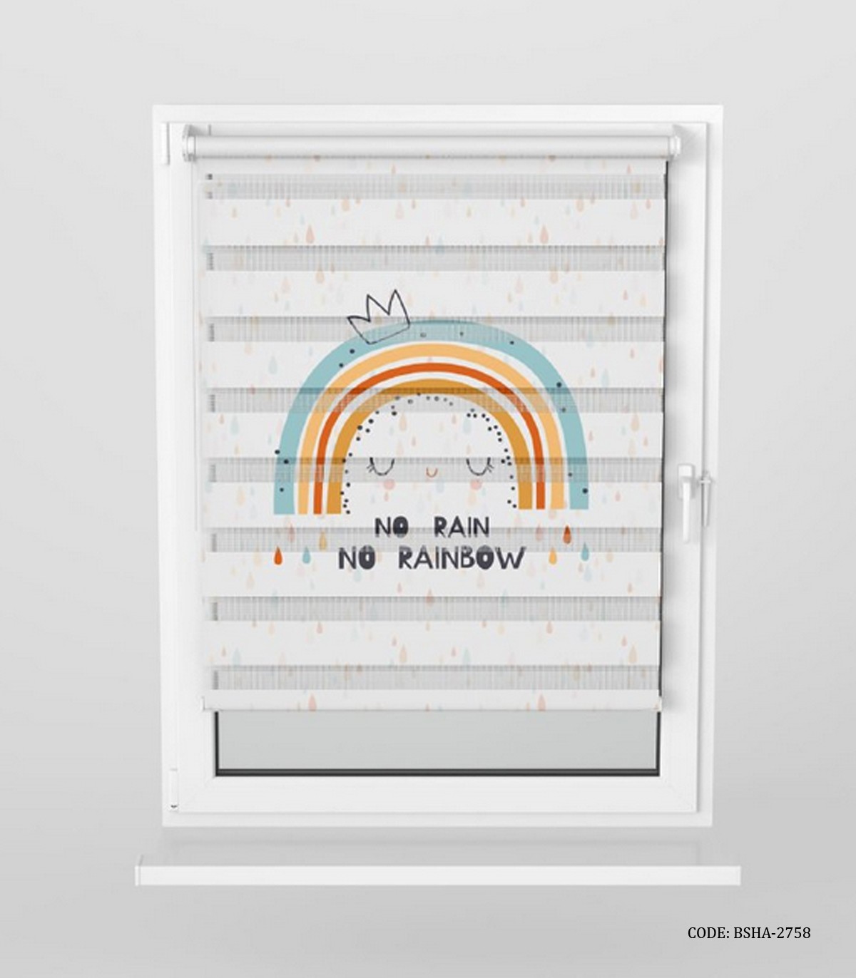پرده زبرا اتاق کودک پسرانه پسرانه طرح رنگین کمان مدل No Rain