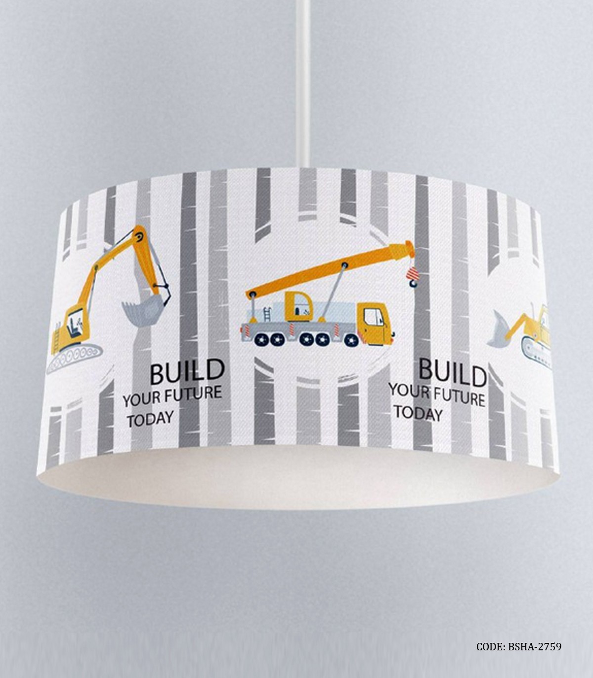 لوستر اتاق کودک پسرانه طرح جرثقیل مدل Build Your Future