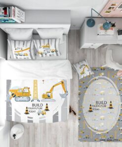 روتختی کودک پسرانه 4 تکه طرح جرثقیل مدل Build Your Future