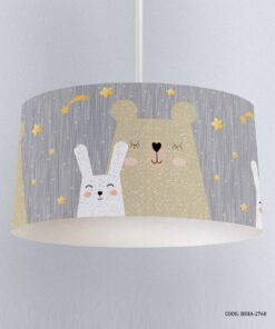 لوستر اتاق کودک پسرانه طرح خرگوش و خرس مدل Happy Rabbit