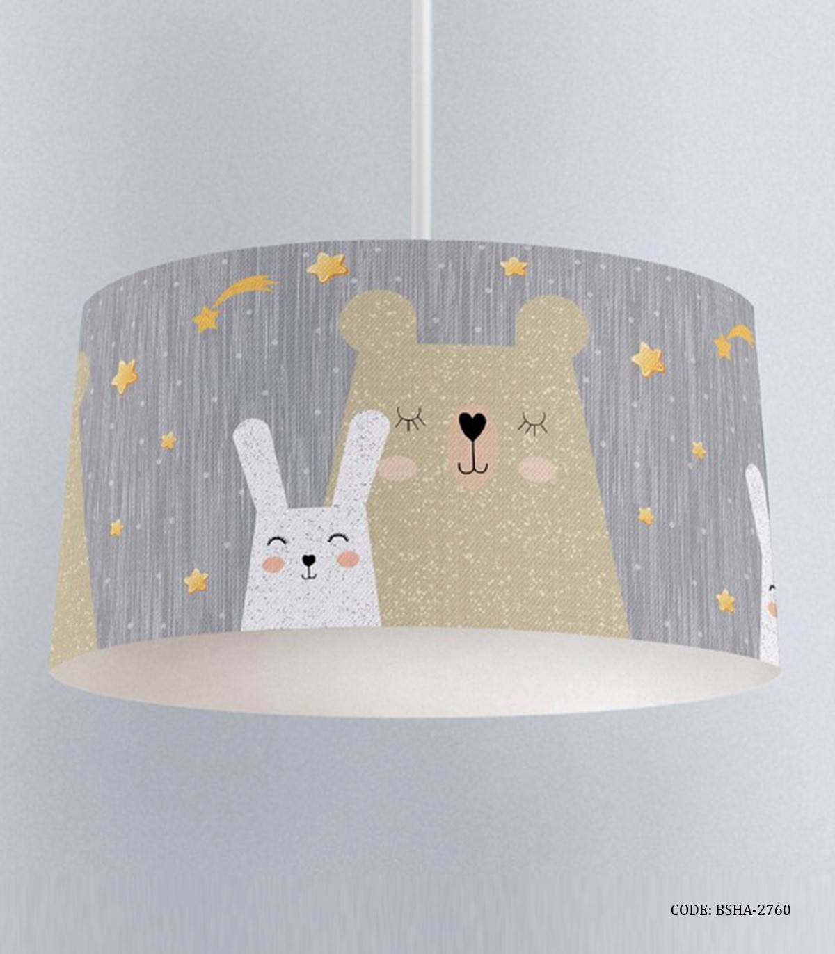 لوستر اتاق کودک پسرانه طرح خرگوش و خرس مدل Happy Rabbit