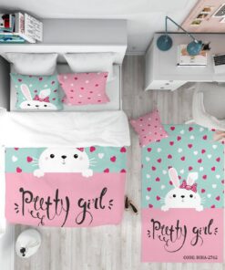روتختی کودک دخترانه 4 تکه مدل Pretty Girl