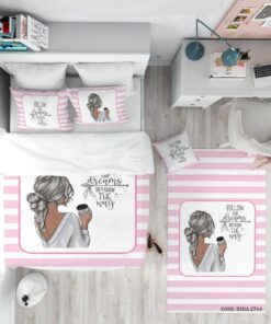 روتختی کودک دخترانه 4 تکه مدل Follow Your Dreams