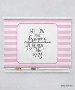 پرده شید اتاق کودک دخترانه مدل Follow Your Dreams