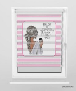 پرده زبرا اتاق کودک دخترانه مدل Follow Your Dreams