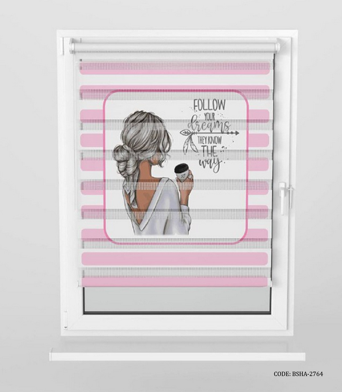 پرده زبرا اتاق کودک دخترانه مدل Follow Your Dreams