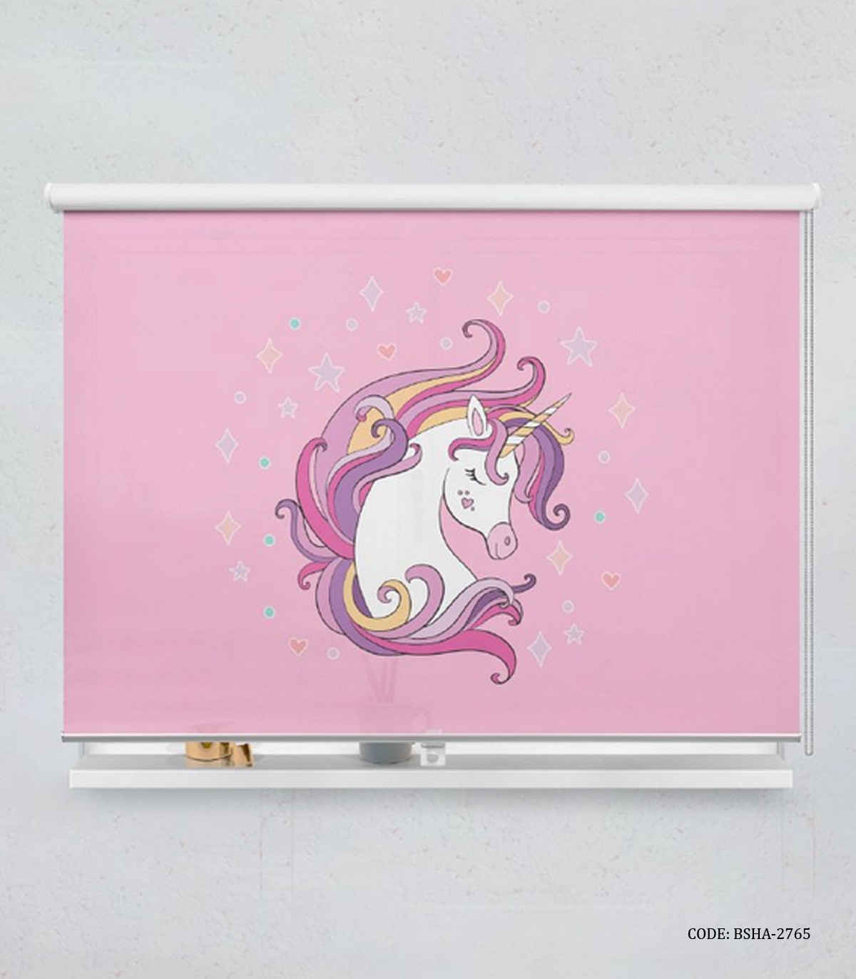 پرده شید اتاق کودک دخترانه اسب تک شاخ مدل Lovely Unicorn