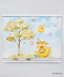 پرده شید اتاق کودک پسرانه طرح زرافه مدل Lovely Giraffe