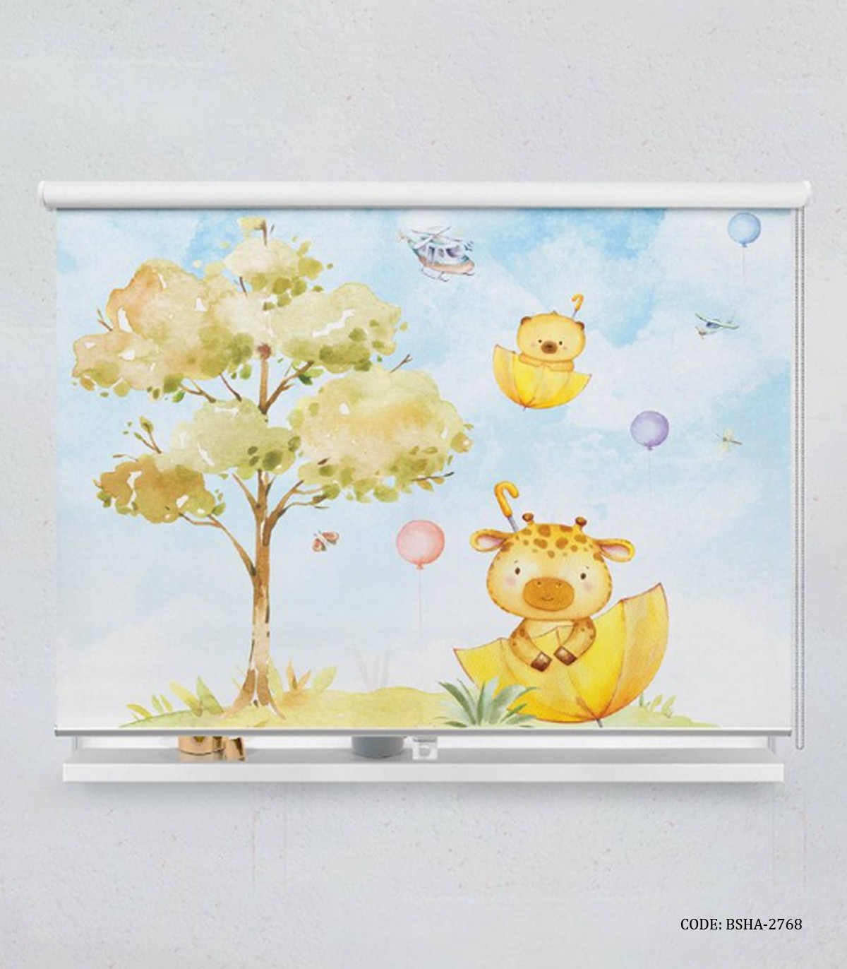 پرده شید اتاق کودک پسرانه طرح زرافه مدل Lovely Giraffe