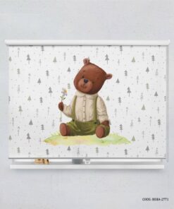 پرده شید اتاق کودک پسرانه طرح خرس مدل Smart Bear
