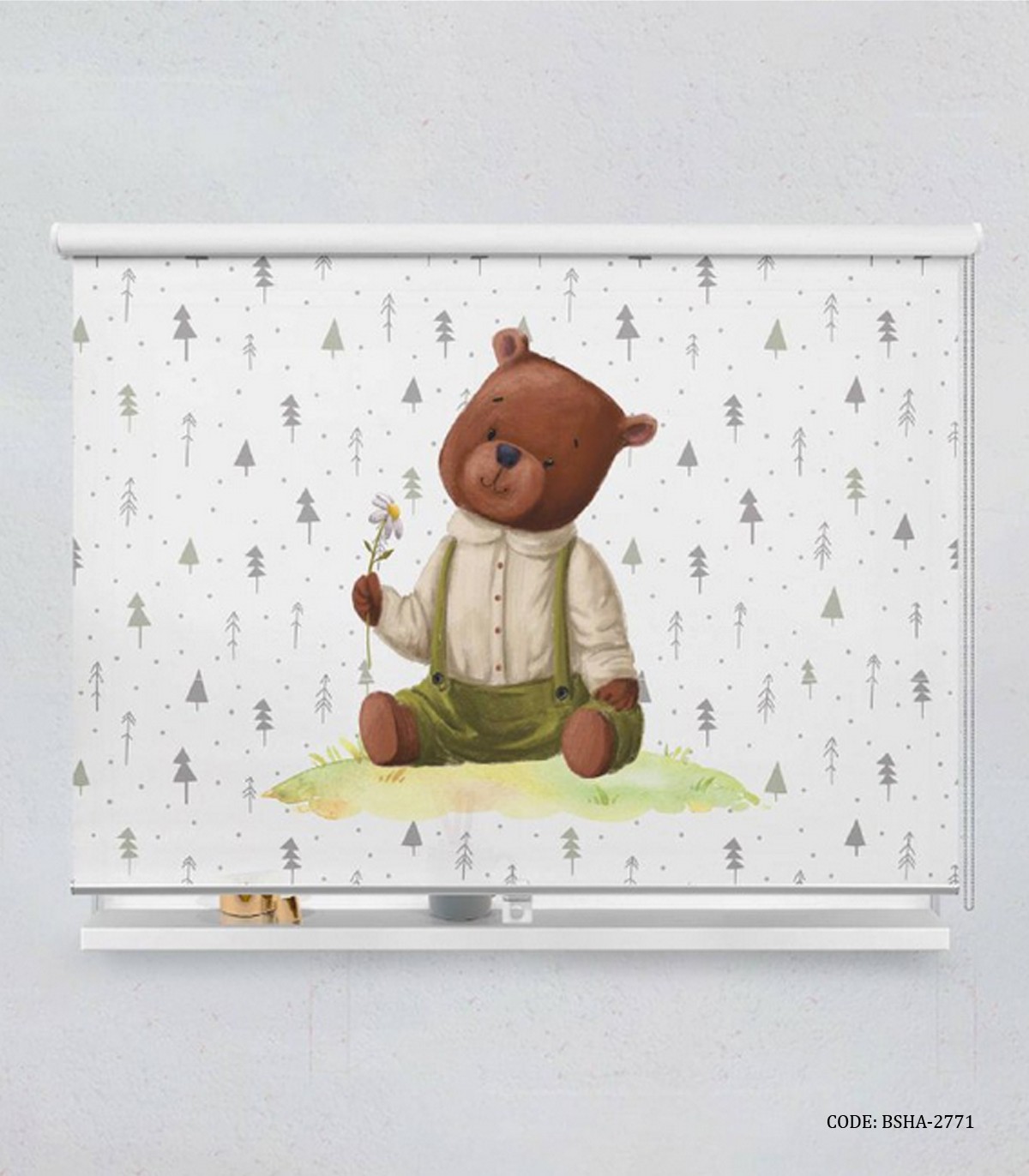 پرده شید اتاق کودک پسرانه طرح خرس مدل Smart Bear