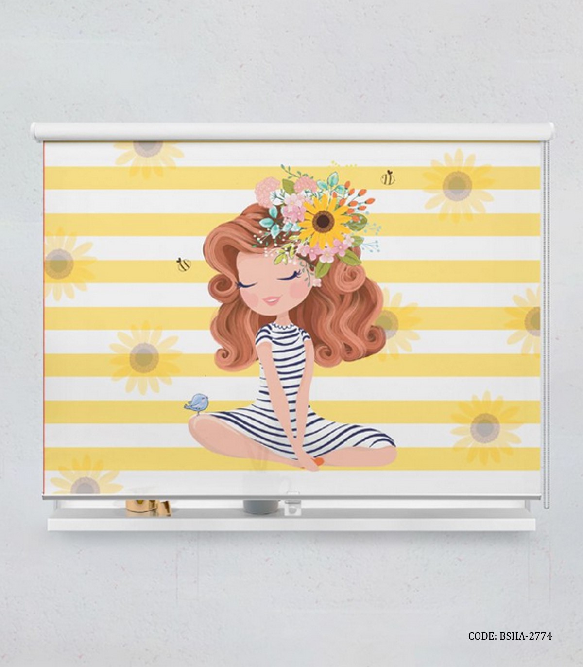 پرده شید اتاق کودک دخترانه گل آفتابگردان مدل Sunflower