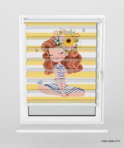 پرده زبرا اتاق کودک دخترانه گل آفتابگردان مدل Sunflower