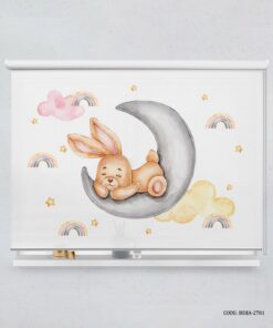 پرده شید اتاق کودک دخترانه طرح خرگوش مدل Cute Rabbit