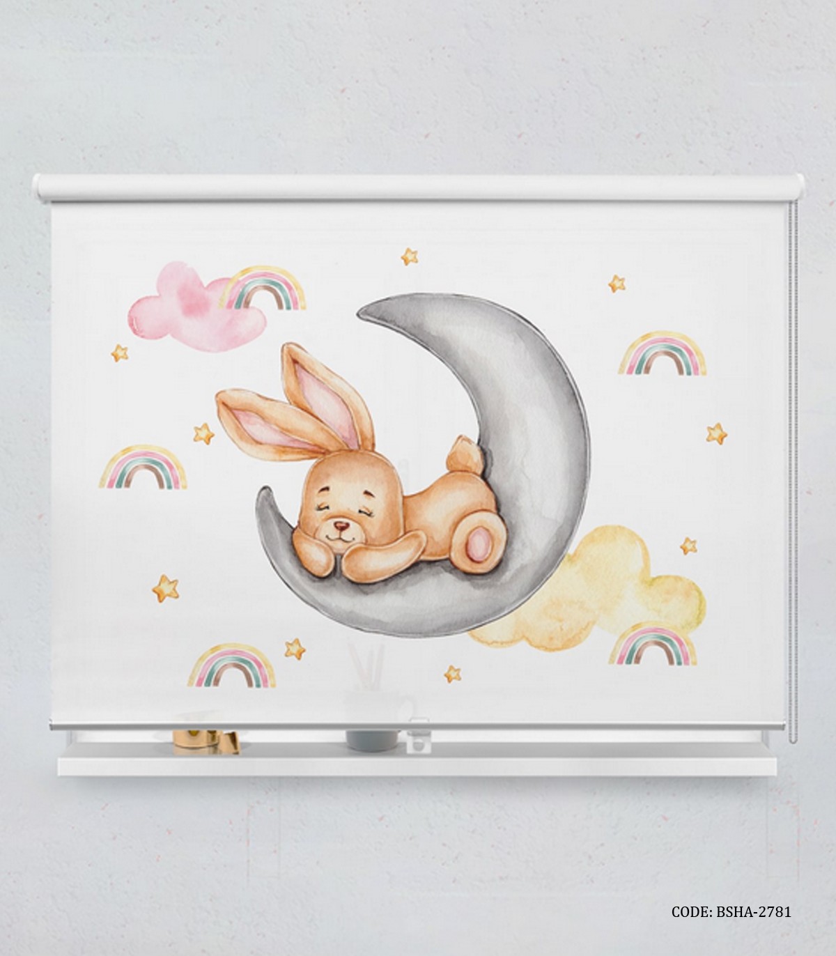 پرده شید اتاق کودک دخترانه طرح خرگوش مدل Cute Rabbit