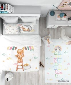 روتختی کودک دخترانه 4 تکه طرح خرگوش مدل Cute Rabbit