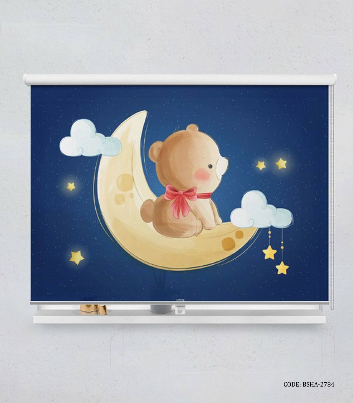 پرده شید اتاق کودک پسرانه طرح خرس مدل Night