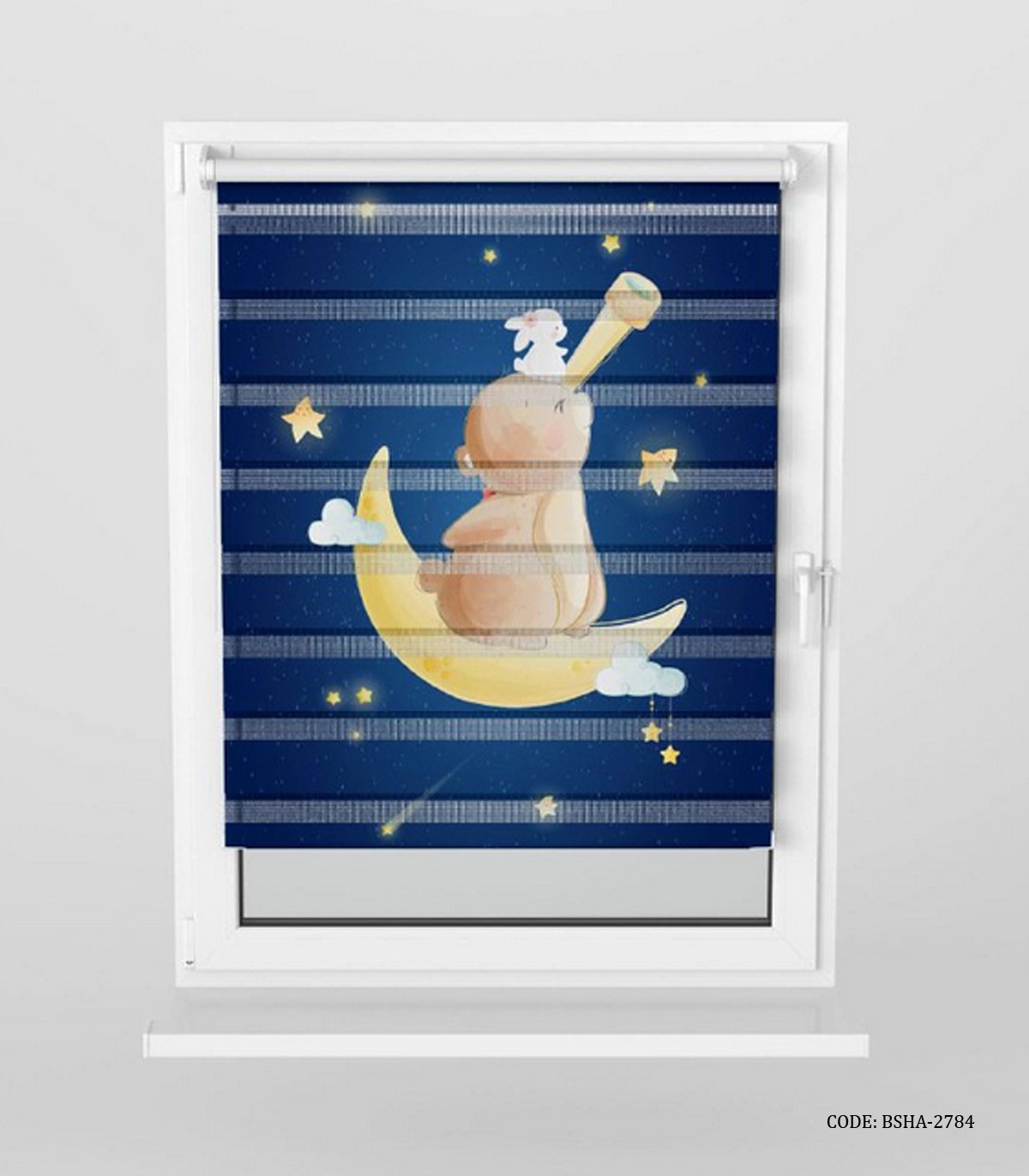 پرده زبرا اتاق کودک پسرانه طرح خرس مدل Night