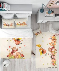 روتختی کودک 4 تکه دخترانه و پسرانه طرح حیوانات جنگل مدل Jungle