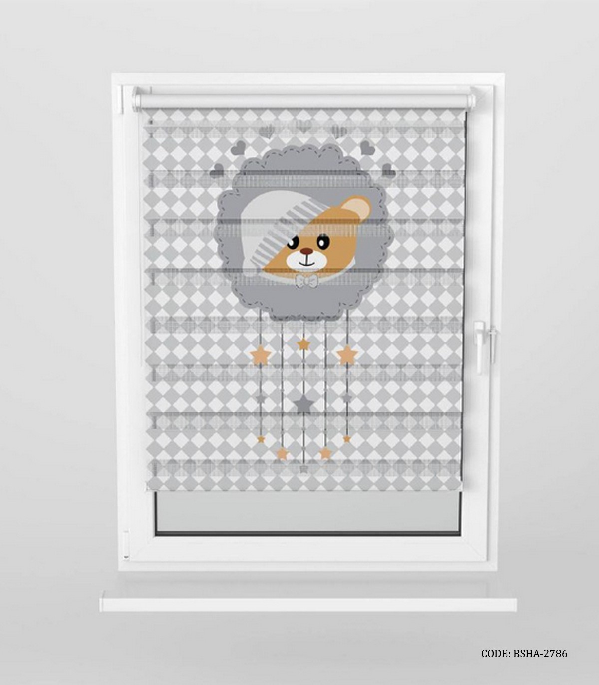 پرده زبرا اتاق کودک پسرانه طرح خرس مدل Baby Bear