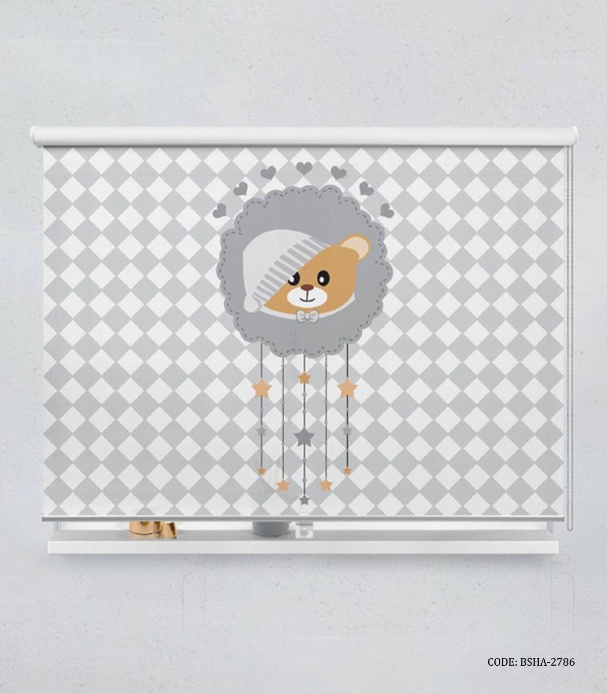 پرده شید اتاق کودک پسرانه طرح خرس مدل Baby Bear