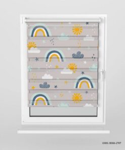 پرده زبرا اتاق کودک پسرانه طرح رنگین کمان مدل Sky