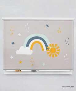 پرده شید اتاق کودک پسرانه طرح رنگین کمان مدل Sky