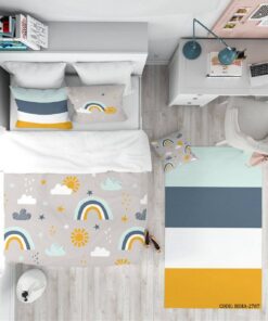 روتختی کودک پسرانه 4 تکه طرح رنگین کمان مدل Sky