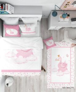 روتختی کودک دخترانه  4 تکه طرح قو مدل Lovely Swan