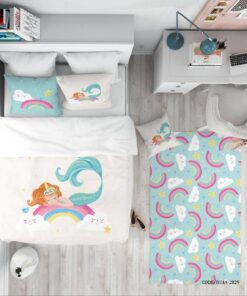 روتختی کودک دخترانه 4 تکه طرح پری دریایی مدل Mermaid