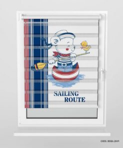 پرده زبرا اتاق کودک پسرانه طرح دریانوردی مدل Sailing Route