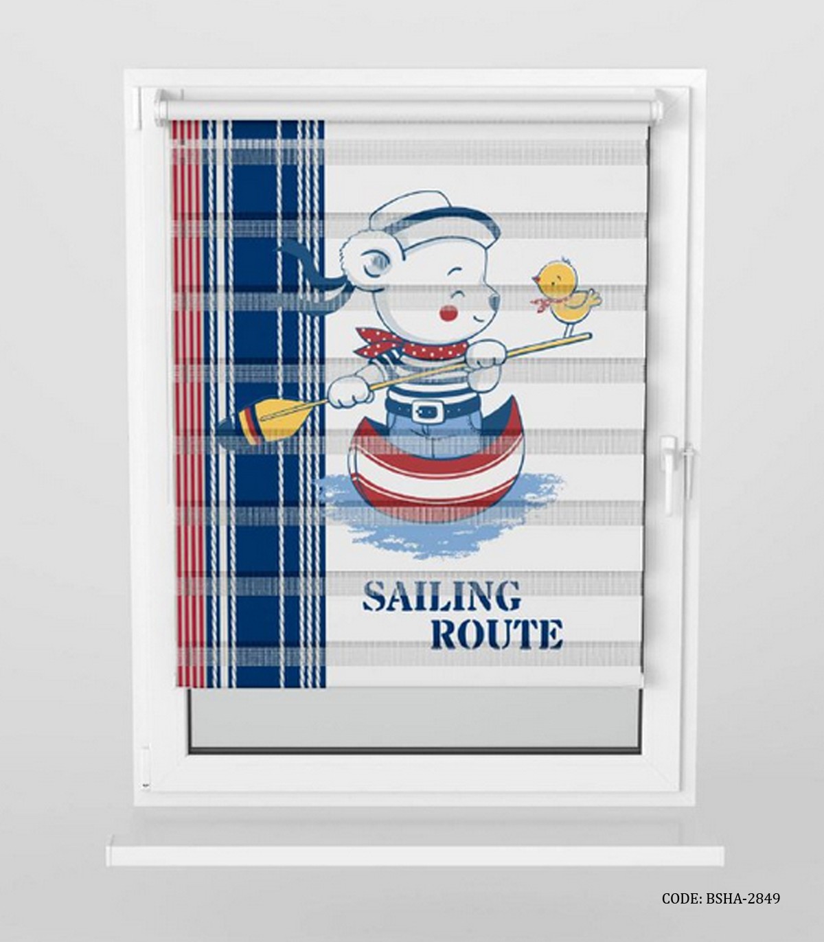 پرده زبرا اتاق کودک پسرانه طرح دریانوردی مدل Sailing Route