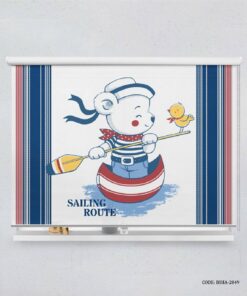 پرده شید اتاق کودک پسرانه طرح دریانوردی مدل Sailing Route
