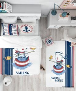 روتختی کودک پسرانه 4 تکه طرح دریانوردی مدل Sailing Route
