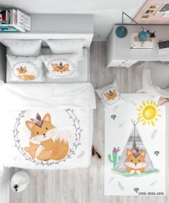 روتختی کودک دخترانه 4 تکه طرح روباه مدل Cute Fox